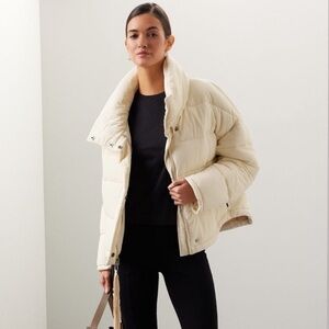 OOF WEAR Womens Ivory Cream Warm Puffer Jacket Coat Size 40 US 4 Winter